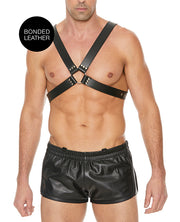 Shots Ouch Men's Large Buckle Harness - Black - Spicy and Sexy