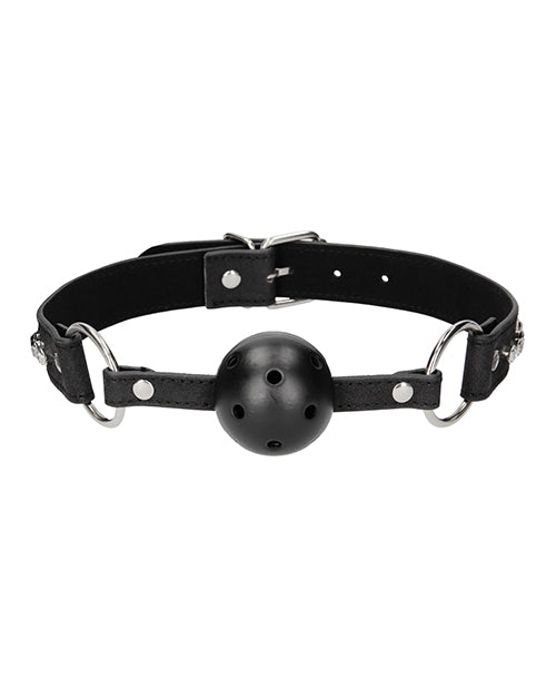 Shots Ouch Diamond Breathable Ball Gag - Black - Spicy and Sexy
