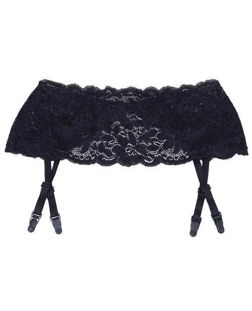 Stretch Lace Garter Belt With Adjustable Garters Black - Spicy and Sexy
