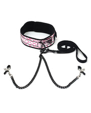 Spartacus Faux Leather Collar & Leash With Black Nipple Clamps