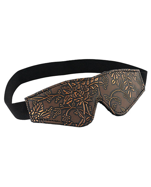 Spartacus Faux Fur Lining Blindfold - Brown Floral Print - Spicy and Sexy