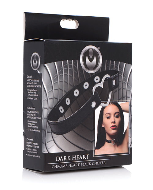 Master Series Dark Heart Chrome Heart Choker - Black - Spicy and Sexy