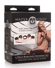 Master Series 6 Pc Bondage Set - Burgundy - Spicy and Sexy
