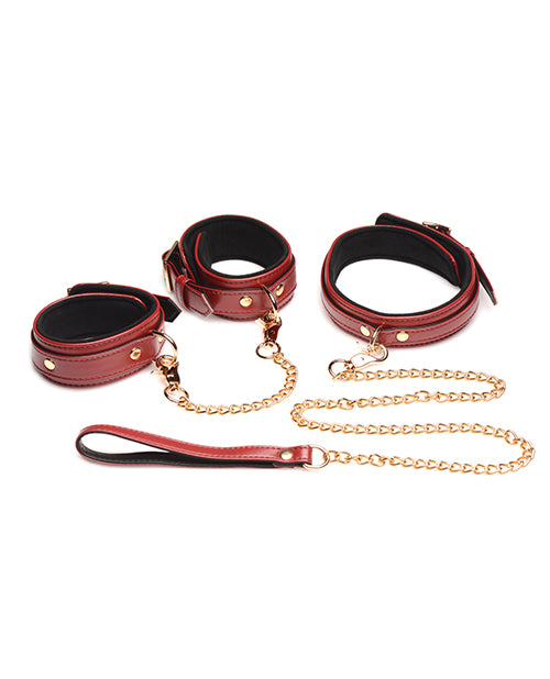 Master Series 6 Pc Bondage Set - Burgundy - Spicy and Sexy