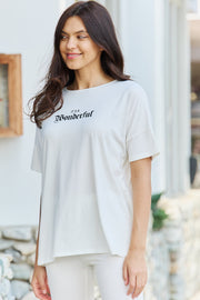GeeGee My Go-To Full Size T-Shirt and Biker Shorts Lounge Set in White