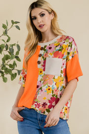 Celeste Full Size Floral Short Sleeve T-Shirt - Spicy and Sexy