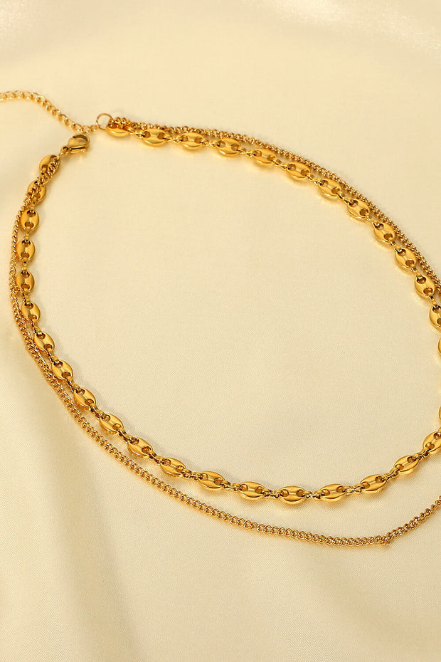 Dreaming of You Gold-Plated Double-Layered Necklace - Spicy and Sexy