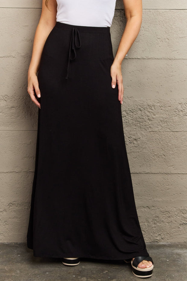 Culture Code For The Day Full Size Flare Maxi Skirt in Black - Spicy and Sexy