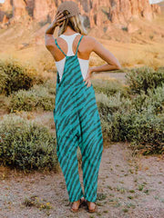 Full Size Printed V-Neck Sleeveless Jumpsuit