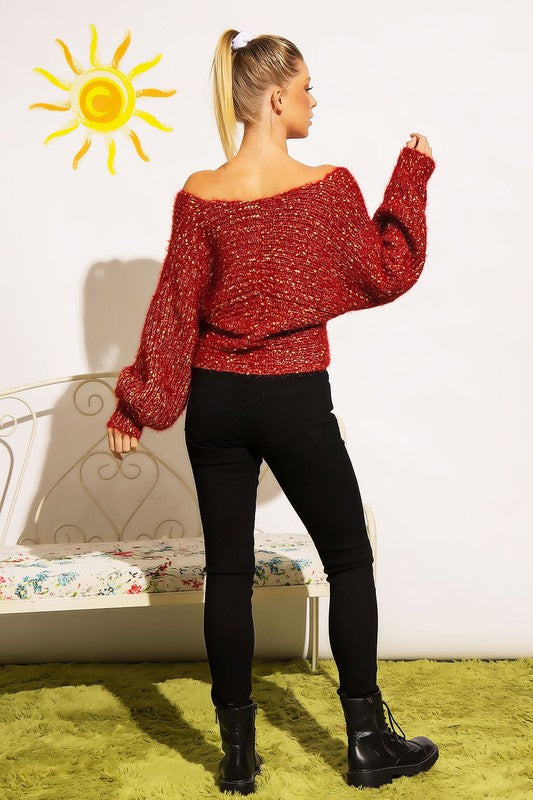 Sweet Generis Full Size Run Crisscross Pullover Sweater - Spicy and Sexy