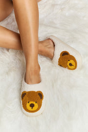 Melody Teddy Bear Print Plush Slide Slippers - Spicy and Sexy